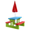 Coast Picknicktafel voor Kinderen - Met Parasol - 2 Banken - Max. 50 kg - 67 x 41 x 47 cm - Rood / Blauw