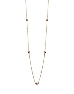 Casa Jewelry Collier Pom Grey - Ketting met hanger - 90 cm - Rosé verguld
