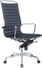 Feel Home - Hoge design bureaustoel - Echt leer - Donkerblauw
