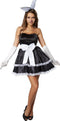 Dressforfun Hot Bunny - Verkleedkostuum - Korte jurk met bretels en strik - Zwart