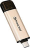 Transcend JetFlash 930C - USB-stick 256GB - USB-A 3.2 Gen 1 en USB-C - Goud