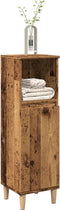 vidaXL - Badkamerkast - 30x30x100 - cm - bewerkt - hout - oud - houtkleurig