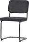 Basiclabel Corduroy Buisframe Stoel - Ribstof - Antraciet - 83,5x48x52