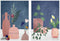 Schilderij DKD Home Decor 53 x 4,3 x 73 cm Vaas Scandinavisch (2 Stuks)