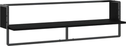 vidaXL - Wandschap - met - stang - 100x25x30 - cm - zwart