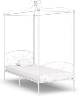 vidaXL - Hemelbedframe - metaal - wit - 100x200 - cm