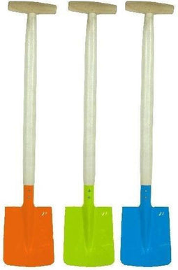 Strandschep 65cm met houten steel en metalen blad