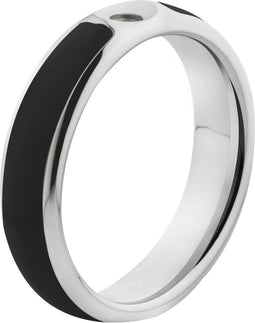 MelanO Twisted Tracy - Ring - 5mm - stainless steel + black resin - maat 48