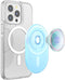 PopSockets PopGrip - Telefoonbutton en Standaard compatibel met een magnetische ring voor iPhone 12 en hoger - Blauw Opalecent