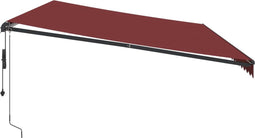 vidaXL - Luifel - automatisch - uittrekbaar - met - LED's - 600x300 - cm - bordeaux