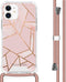 iMoshion Hoesje Geschikt voor iPhone 12 Mini Hoesje Met Koord - iMoshion Design Hoesje met Koord - Goud / Roze / Pink Graphic