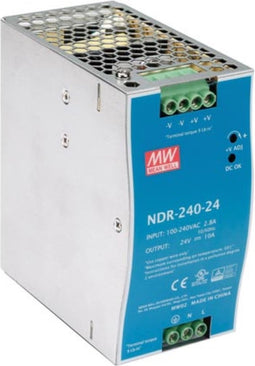 Mean Well 240 W ENKELVOUDIGE UITGANG INDUSTRIËLE DIN RAIL VOEDING 24 V 10 A