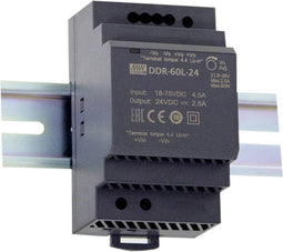 Mean Well DDR-60L-12 DIN-rail DC/DC-converter 12 V/DC 5 A 60 W Aantal uitgangen: 1 x Inhoud: 1 stuk(s)
