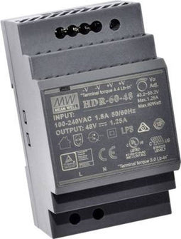 Mean Well HDR-60-12 DIN-rail netvoeding 12 V/DC 4.5 A 54 W Aantal uitgangen: 1 x Inhoud: 1 stuk(s)