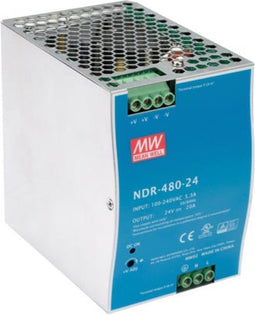 Mean Well VOEDING - 1 UITGANG - 480 W - DIN-RAILMONTAGE - 24 V - 20 A - VOOR INDUSTRIEEL GEBRUIK
