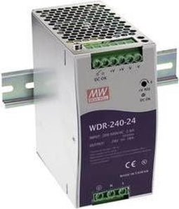 Mean Well WDR-240-24 DIN-rail netvoeding 24 V/DC 10 A 240 W Aantal uitgangen: 1 x Inhoud: 1 stuk(s)