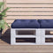 vidaXL - Palletkussen - 50x50x12 - cm - stof - marineblauw
