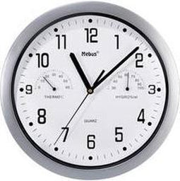 Mebus 06992 Wandklok Quartz 25.5 cm Zilver