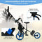 COSTWAY Golftrolley - Inklapbaar golfcaddy - Verstelbare handgreep en zitting - Aluminium