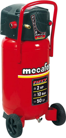 MECAFER 50L verticale luchtcompressor Olievrij 2CV 10 Bar VIJFTIG