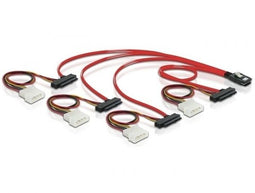 Delock - Mini SAS 36pin naar 4x SAS 29pin Kabel - 50cm Rood