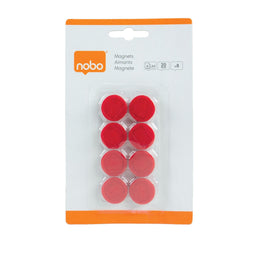 Nobo Whiteboard Magneten - Diameter van 20mm - 8 Stuks - Rood