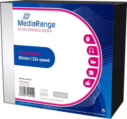 MediaRange CD-R 80Min - 700MB - Speed 52x - Slimcase - 10 stuks