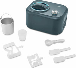 MEDION ijsmachine met compressor (geschikt voor het bereiden van ijs, frozen yoghurt & sorbet, 1 liter, 100 watt, aluminium ijscontainer, geen voorkoeling nodig, MD 10169)