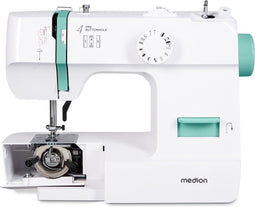 MEDION naaimachine SM70 (70 watt, 12 verschillende steekpatronen, led-naailampje, verstelbare steeklengte, achteruitknop, draadafsnijder, MD11179) turquoise