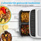 MEDION P20 XXL Dubbele Airfryer (8,7 liter, 2.600 watt, heteluchtfriteuse met 2 kamers, kijkvenster, 9 automatische programma's, 2 lades, Dual Airfryer, Dual Cook & Sync finish functie) wit