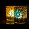 Mediteraanse waxinehouder cilinder 2 stuks - mozaïek & kralen - multi colour