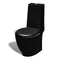 vidaXL Staand toilet en bidet set (zwart)