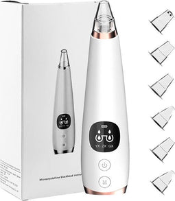 Meeeters neus acne verwijderen - blackhead vacuum remover puistjes cleaner voorkomen premium - draadloos oplaadbaar inclusief 6 kopjes
