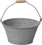 Mega Collections Emmer/plantenpot/bloempot - zink - grijs - D23 x H12 cm