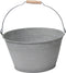 Mega Collections Emmer/plantenpot/bloempot - zink - grijs - D32 x H18 cm