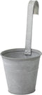 Mega Collections Plantenpot/bloempot - zink - oud grijs - met ophanghaak - D16 x H35 cm