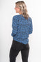JDY JDYPIPER - L/S V-NECK TOP - Blauwe leo print - Maat 38
