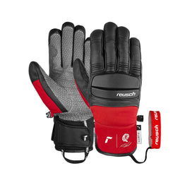 Reusch Marco Odermatt - skihandschoenen - leer met R-LOFT isolatie - zwart/rood heren 9.5