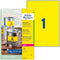 Avery L6111-20 - Zelfklevend printerlabel - A4 - 20 vel - Geel (20 stuks)