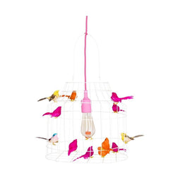 meisjeskamer hanglamp roze | neon | babykamer | crèche lamp | kinderopvang lamp | hanglamp met vogeltjes | hanglamp babykamer | peuterspeelzaal lamp | crèche interieur |