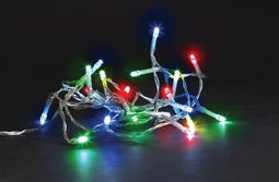 Meissa LED, lichtslinger, 2 m, 20 leds, veelkleurig, transparante kabel, voor binnen, modulator, excl. batterijen