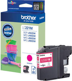 Brother LC-221M - Inktcartridge - 260 pagina's - Magenta
