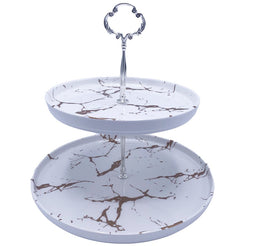 Melamine etagère- 2 delig- Marmerlook wit