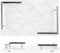 Melamine plateau - dienblad Marmer look 40x25cm - Wit-zilver
