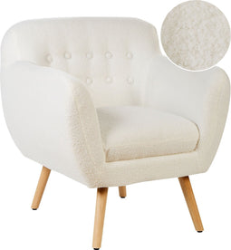 MELBY - Fauteuil - Wit - Bouclé