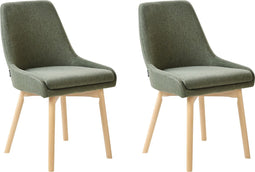 MELFORT II - Eetkamerstoel - Groen - Polyester