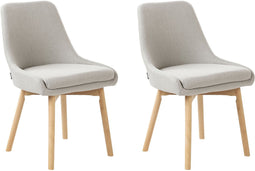MELFORT II - Eetkamerstoel set van 2 - Lichtgrijs - Polyester