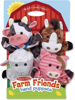 Melissa & Doug Boerderijvriendjes handpoppen (set van 4) - Koe, paard, schaap en varken