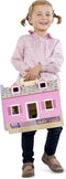 Melissa & Doug Draagbaar uitklapbaar mini-poppenhuis (draagbaar houten poppenhuis, werkende deuren, stevige handgrepen, 26,416 cm H × 30,226 cm B × 42,418 cm L)