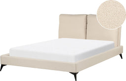 MELLE - Tweepersoonsbed - Beige - 140 x 200 cm - Bouclé